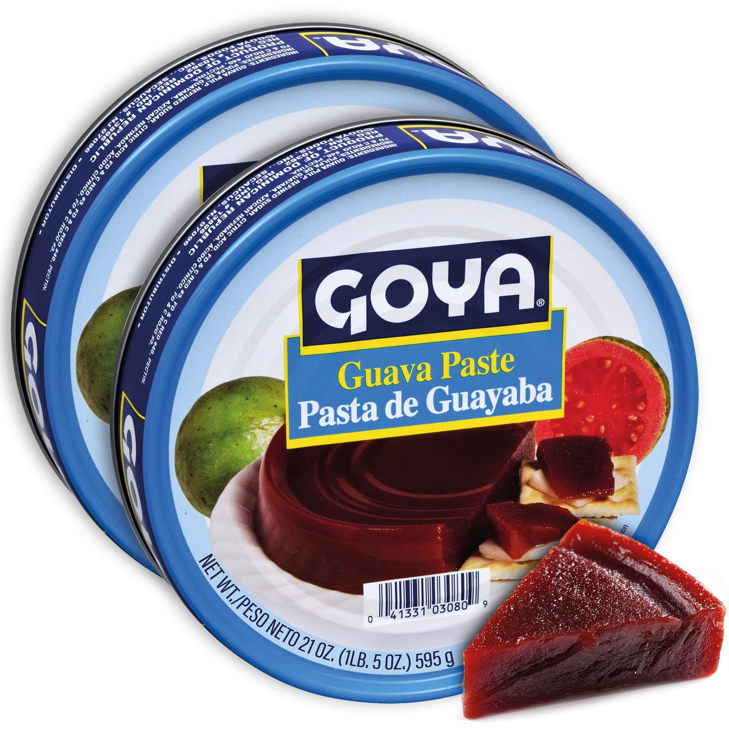 Guava Puree Paste by Goya, Guava Jelly for Breakfast Pastries, Guava Concentrate Jam Made With Guava Pulp, Pasta de Guava, Latin Cooking and Baking Kitchen Staple, 21 oz Cans, Pack of 2