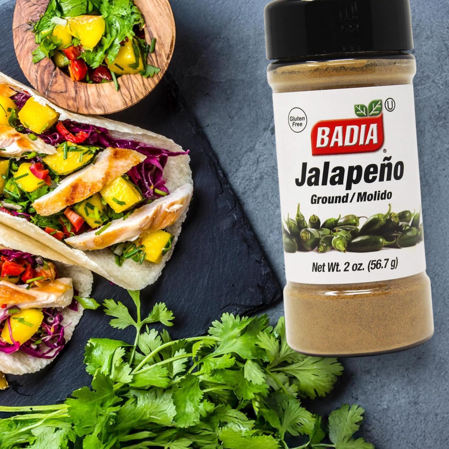Badia Ground Jalapeno, 2 oz - Green Chili Powder Jalapeo Spice - Zesty Flavor, Medium Heat for Tacos, Meats, Salsa & Chili
