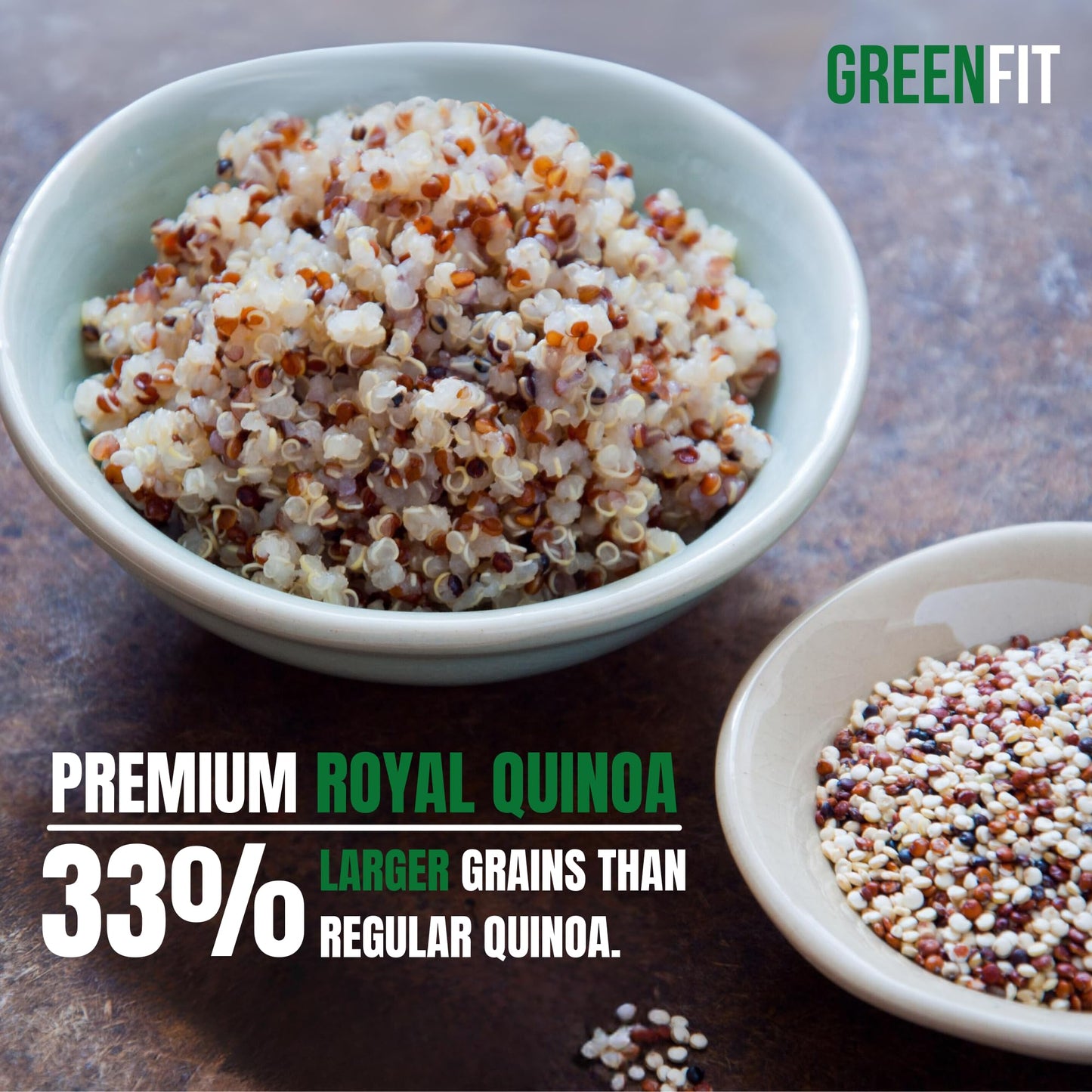 Greenfit Royal Organic Tri Color Quinoa | Non-GMO, Gluten-Free, Vegan, and Organic | Complete Protein, High Fiber, Low-Calorie T