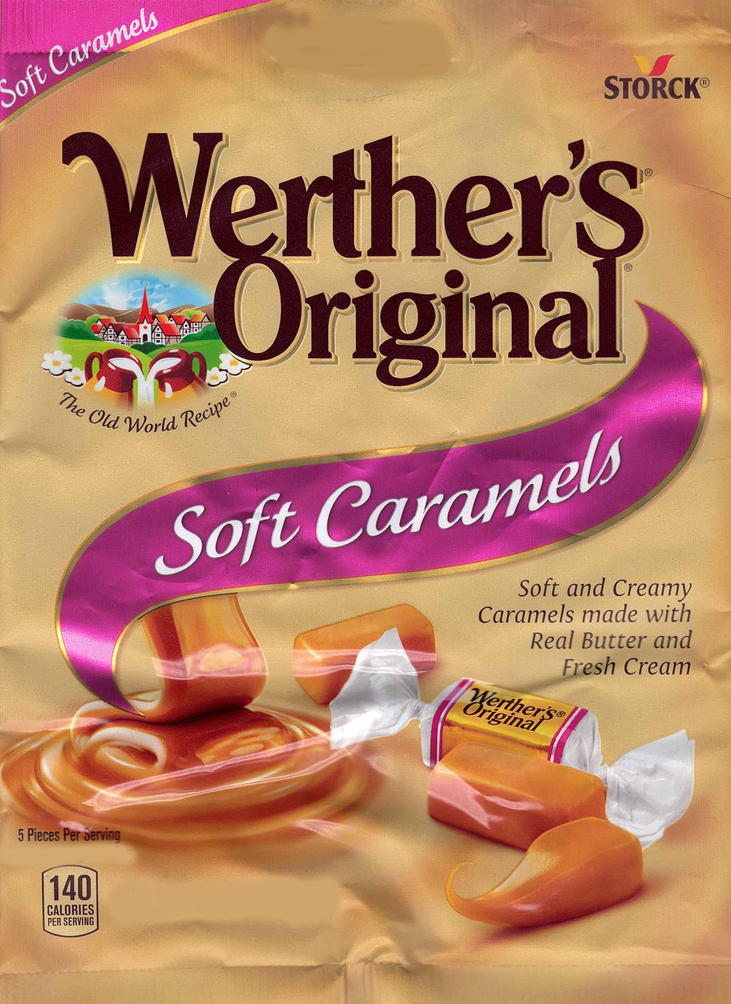 Aromatik Werthers Original Hard Candy - Individually Wrapped Caramel Candy - 1 lb Resealable Pouch