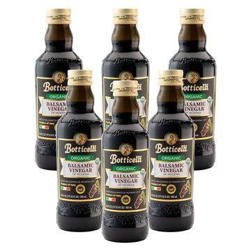 Botticelli Aged Balsamic Vinegar of Modena (Pack of 6) - Organic Balsamic Vinegar for Bread Dipping & Salad Dressing - Aceto Bal