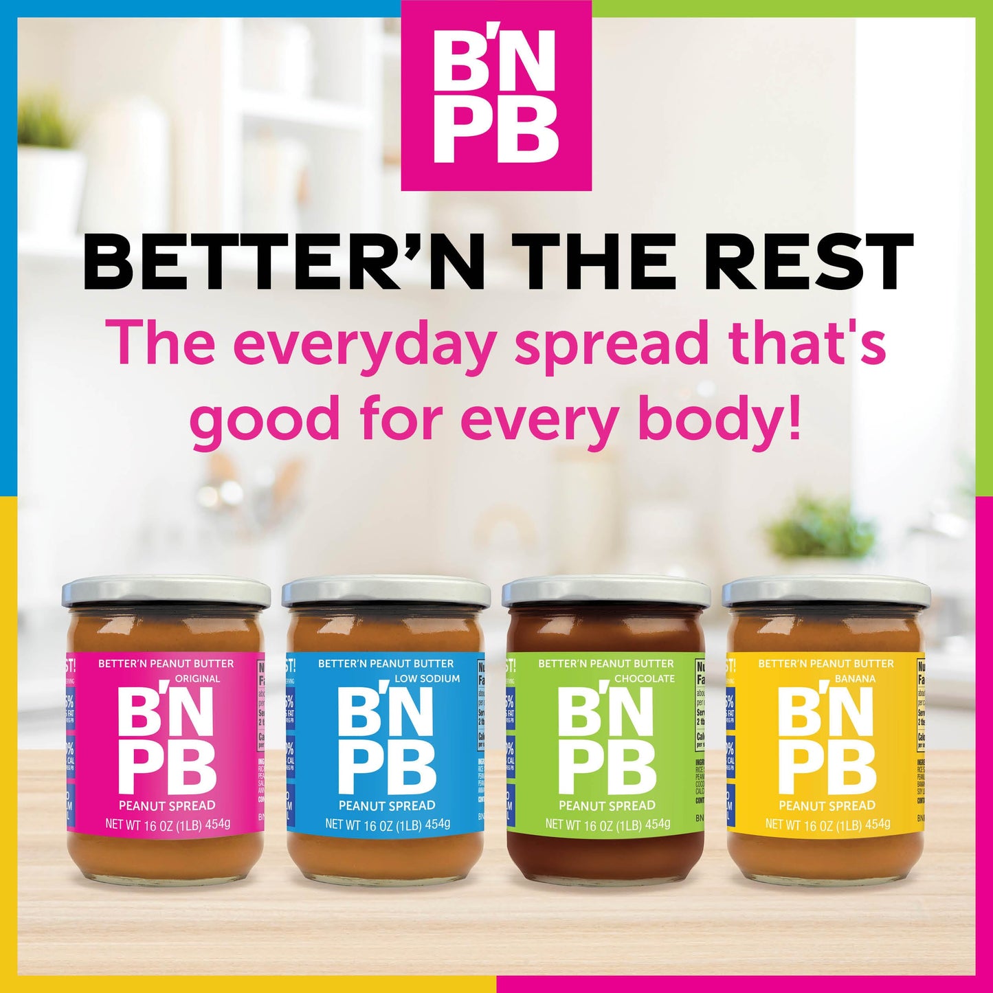 Bettern Peanut Butter 6 Pack Variation (1 Pound (Pack of 6), Peanut Butter (Low Sodium))