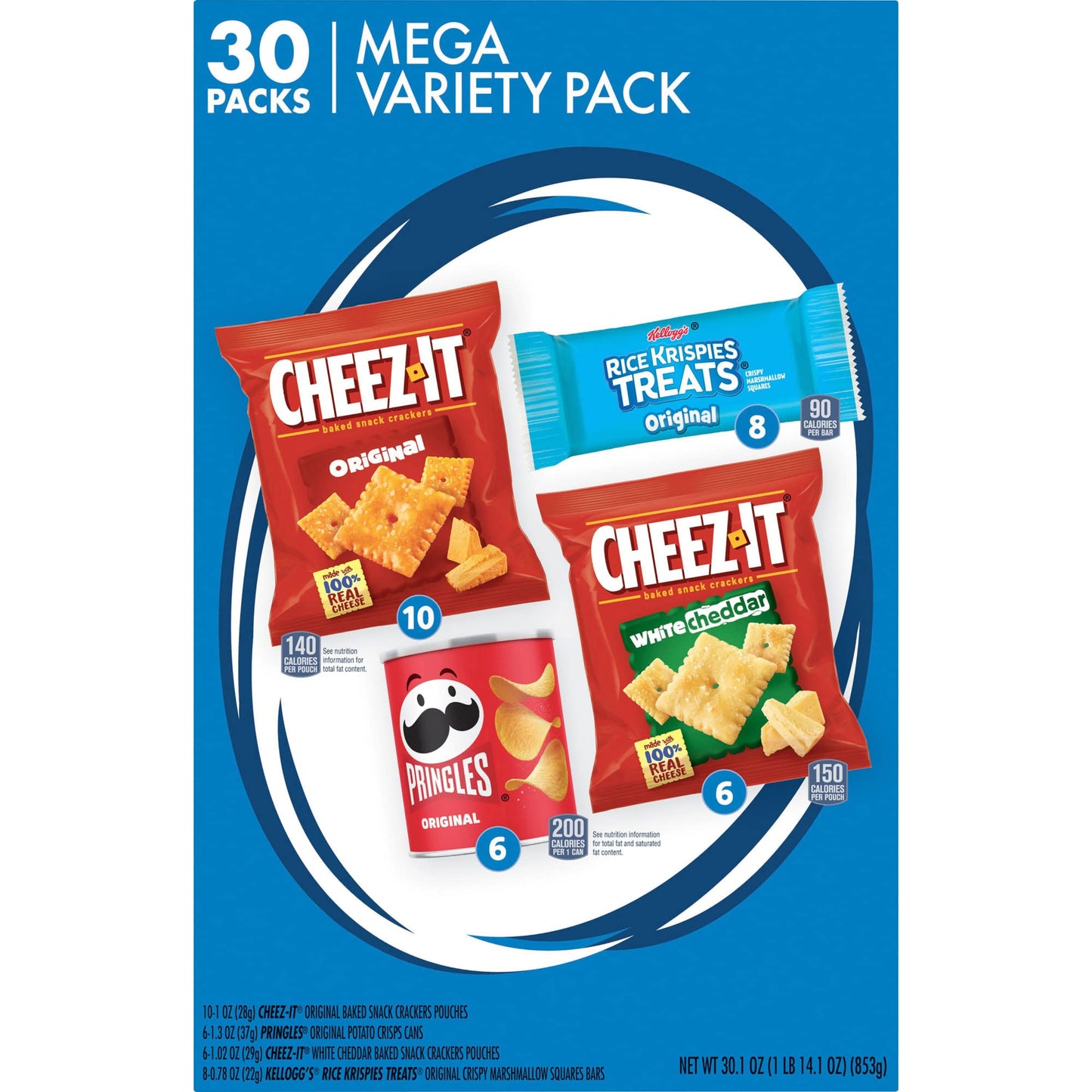 Kelloggs Snacks, Lunch Snacks, Kids Snacks, Mega Pack, Variety Pack, 30.1oz Box (30 Packs)