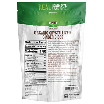 Now Foods, Organic Crystallized Ginger Dices, Low-Sodium, Preservative-Free And Non-Gmo, 16-Ounce (Packaging May Vary)