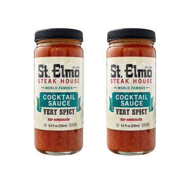 St Elmo Cocktail Sauce, Extra Spicy Seafood Sauce, 8 Fl Oz (2 Pack)