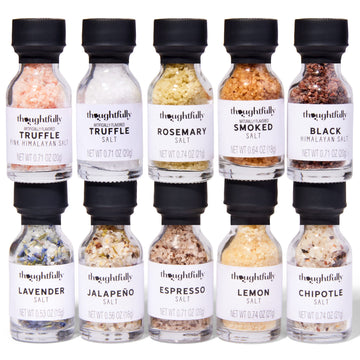 Thoughtfully Gourmet Gourmet Cooking Salt Sampler Gift Set, 10 Flavors, 6.79 oz