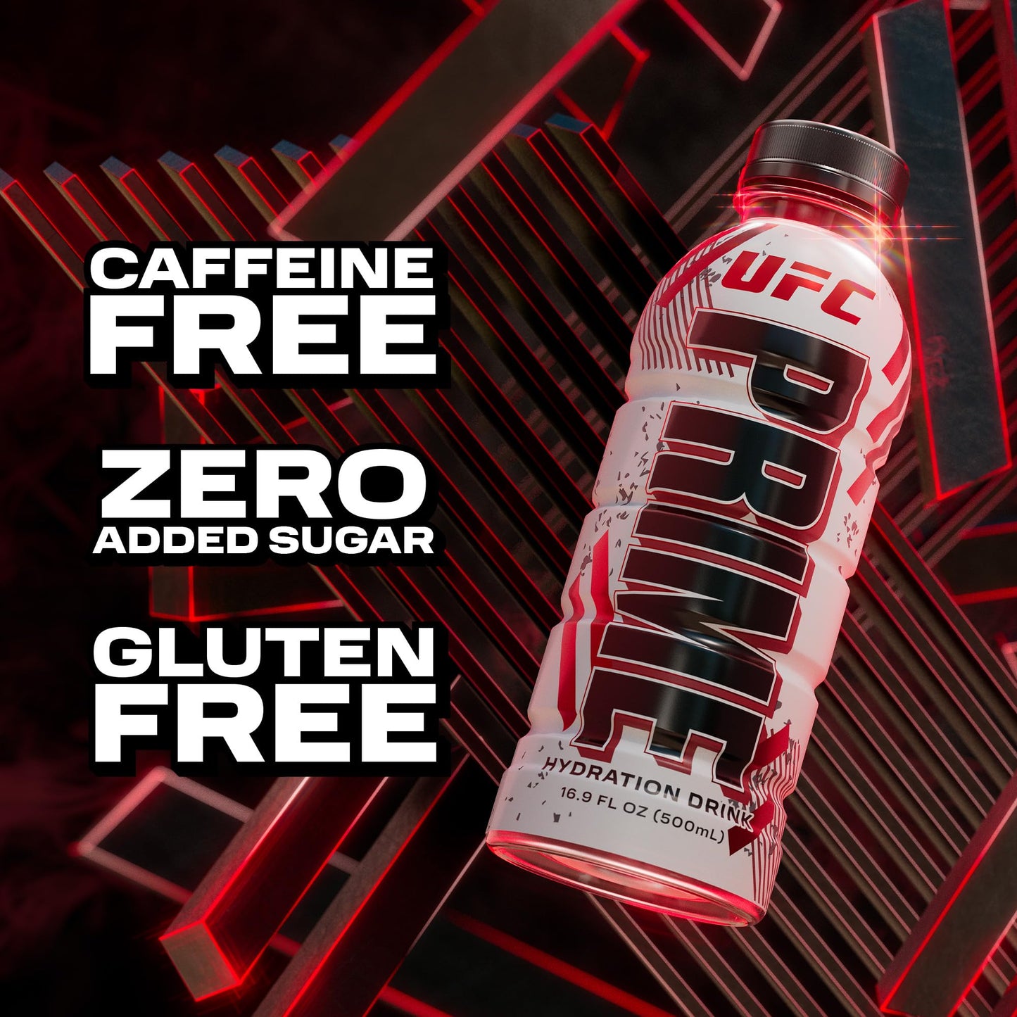 Prime Hydration Ufc, Sports Drinks, Electrolyte Enhanced For Ultimate Hydration, 250Mg Bcaas, B Vitamins, Antioxidants, Low Sugar, 16.9 Fl Oz, 12 Pack