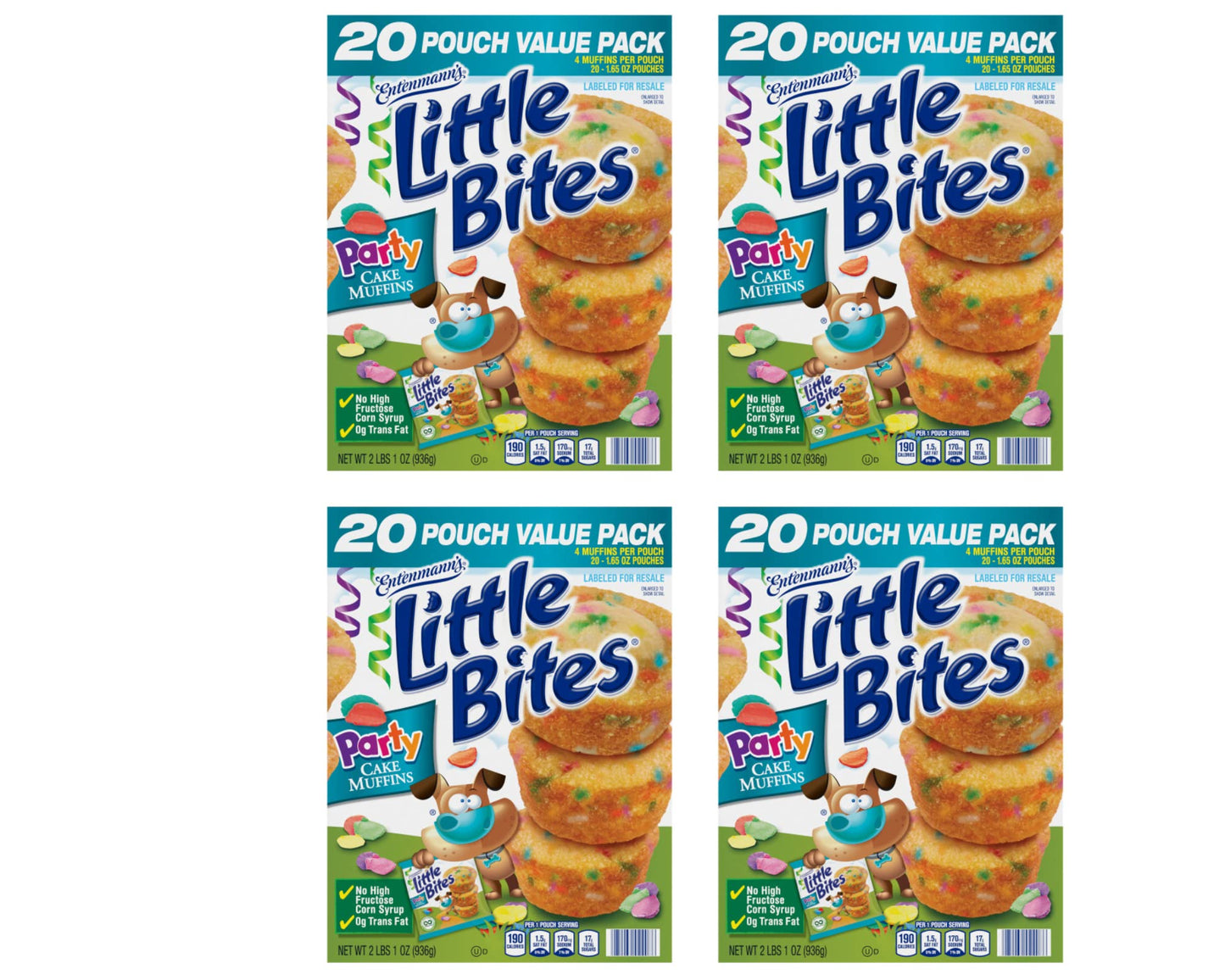 Entenmann'S Little Bites Party Cake Mini Muffins 4 Pack (80 Pouches Total)
