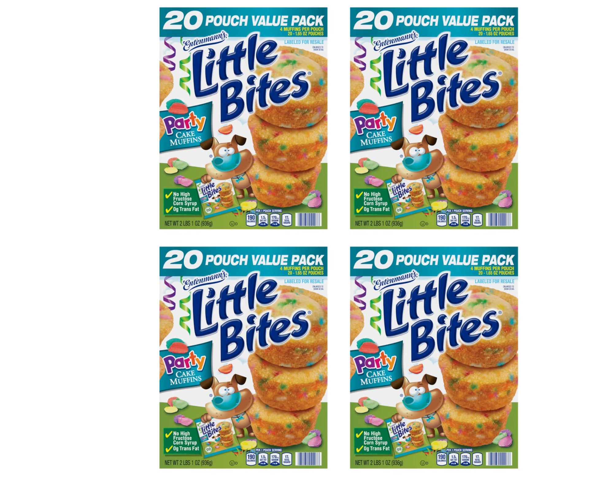 Entenmann'S Little Bites Party Cake Mini Muffins 4 Pack (80 Pouches Total)