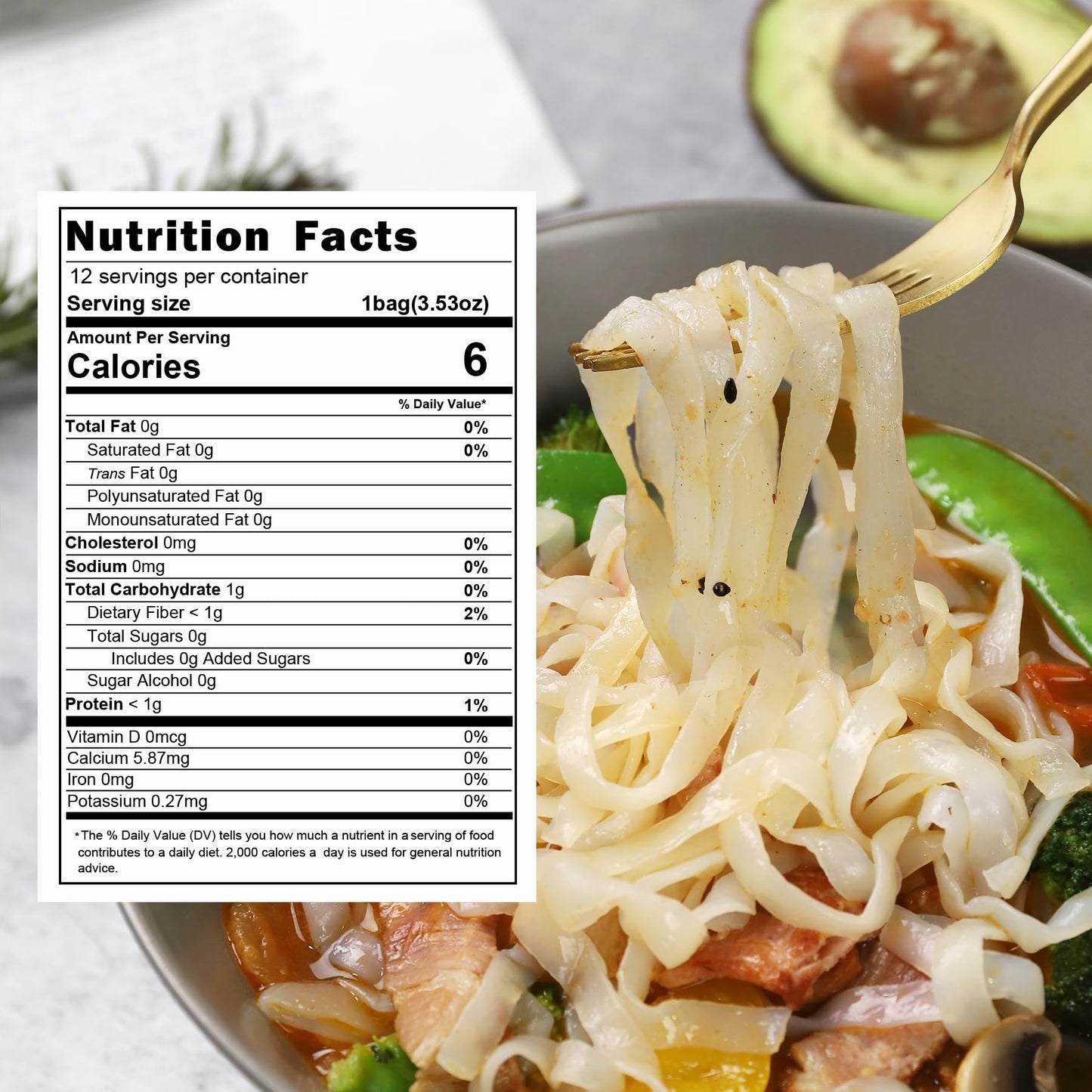 Hethstia Shirataki Noodle Pasta, Low-Carb, Gluten Free, Vegan, Keto, 12 Packs, 5.64 Ounce