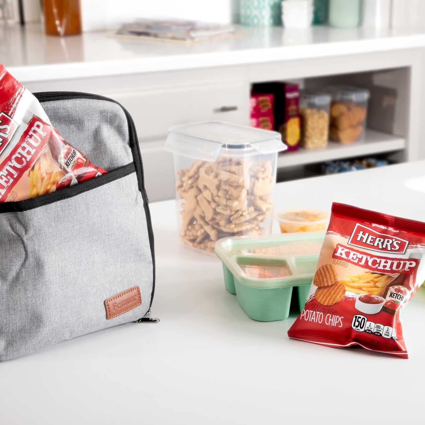 Herrs Ketchup Ripple Potato Chips Sample Pack (Pack of 12  1 Ounce Bags) - Bold and Tangy Ketchup-Flavored Chips - Fun for Snacking and Sharing