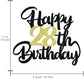 Klionjor 28Th Birthday Cake Topper - Happy Birthday Decoration For 28Th Birthday Party - Gift Plugin