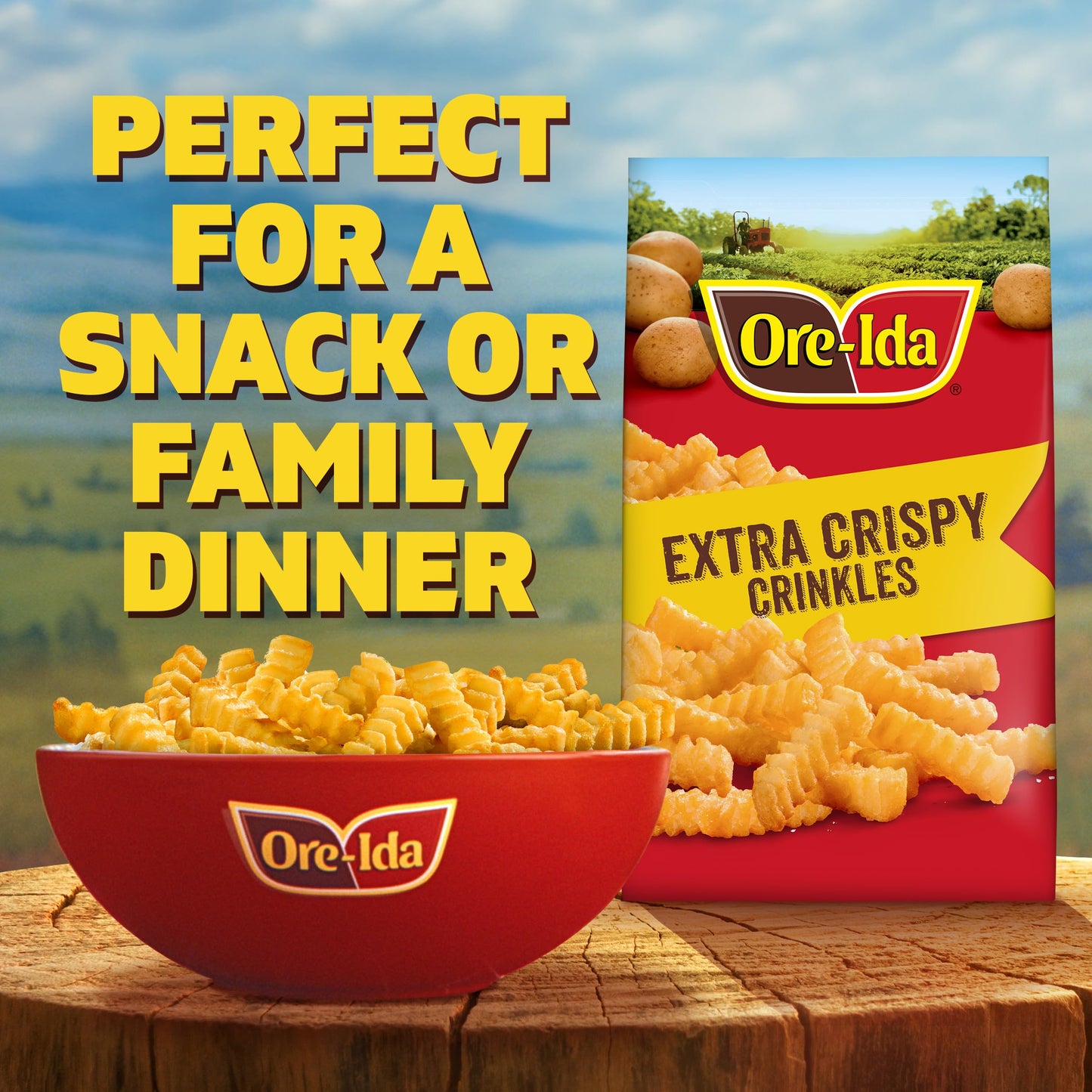 Ore-Ida Extra Crispy Crinkles French Fried Potatoes, 26 oz Bag