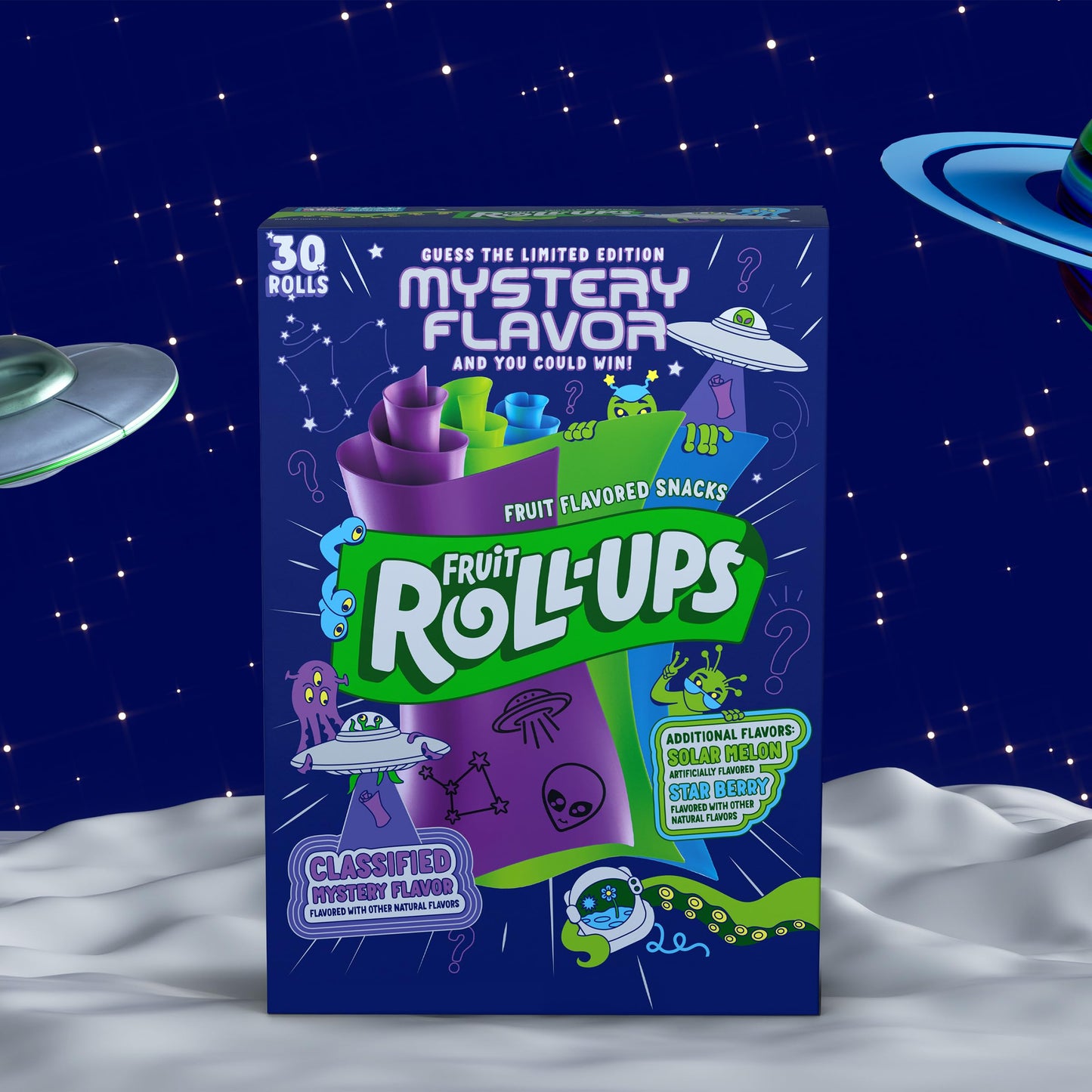 Fruit Roll Ups Fruit Flavored Snacks, Mystery Flavor, 30 Count Pack