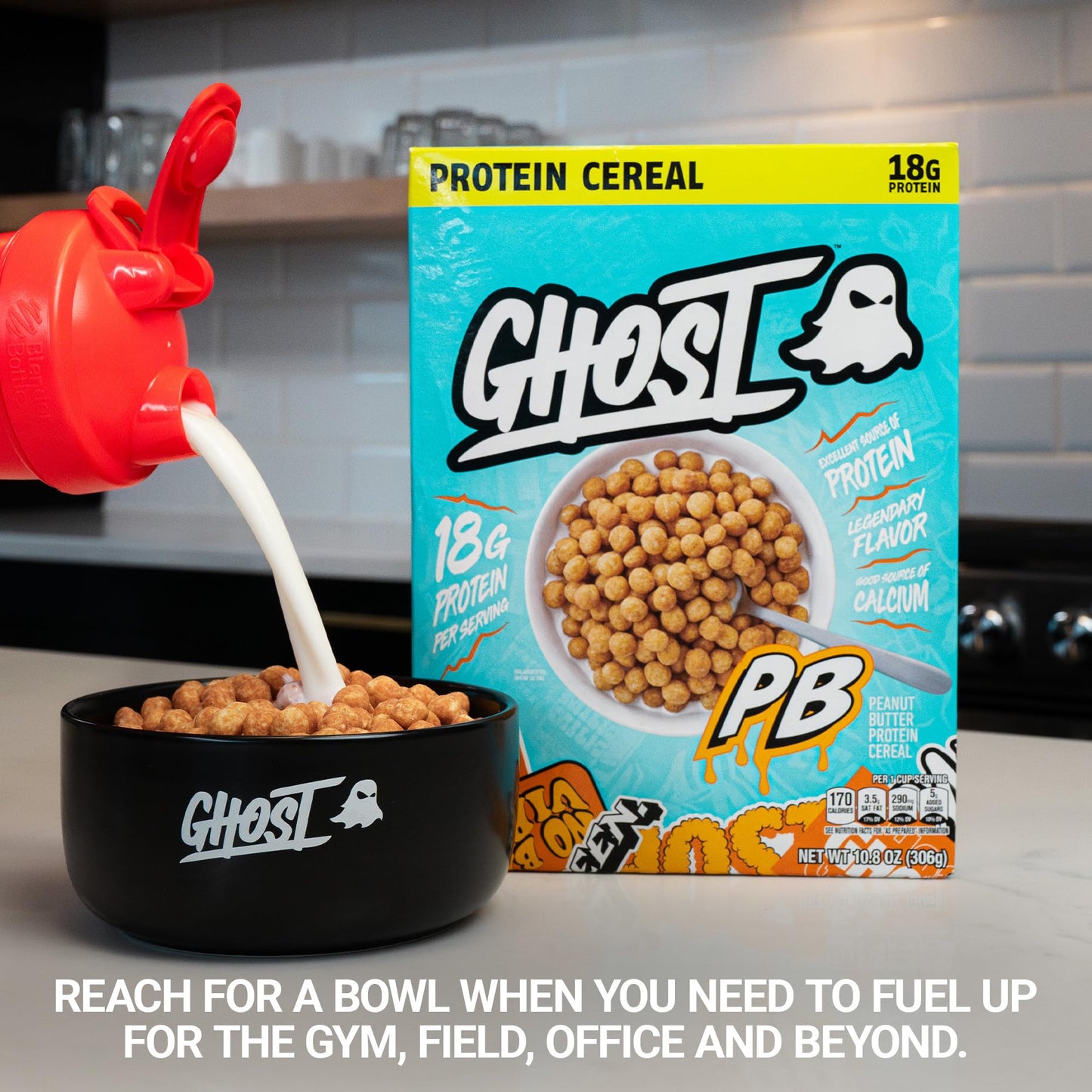 Ghost Protein Cereal, Variety Pack In Marshmallow With Lucky Charms Marshmallows & Peanut Butter (4-Pack) - 17G Protein & Good S
