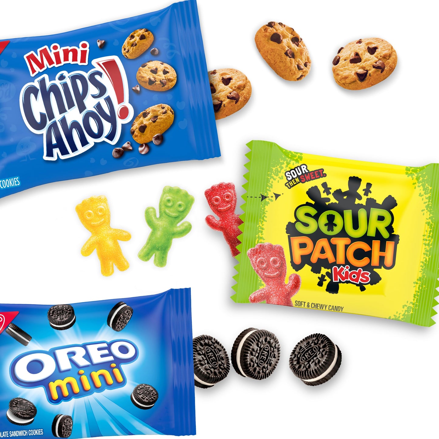 Nabisco Cookies & Candy Variety Pack, Sour Patch Kids Candy, Oreo Mini Cookies, And Mini Chips Ahoy! Cookies, 30 Snack Packs