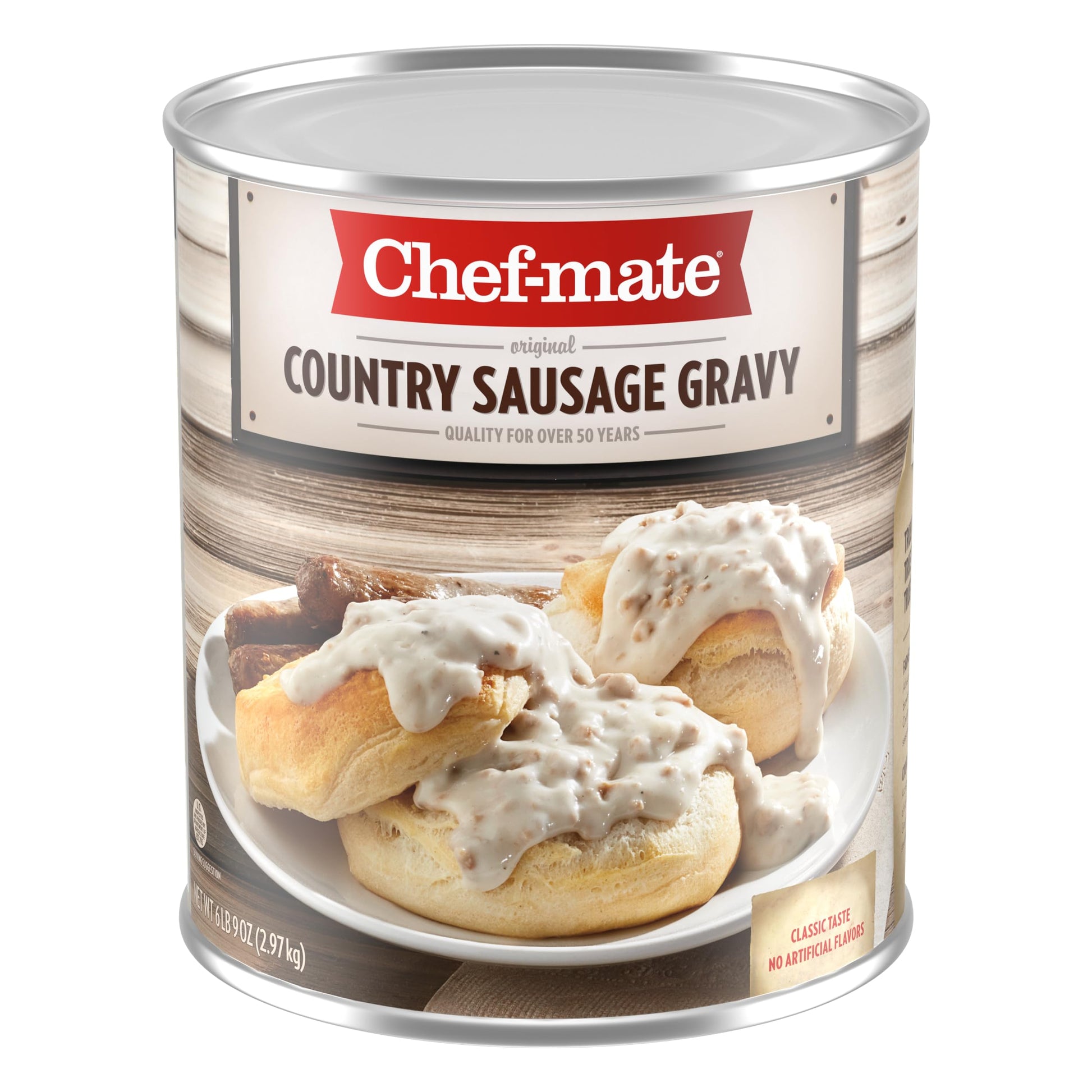 Chef-Mate Country Sausage Gravy, Breakfast Sausage, Biscuits And Gravy, 6 Lb 9 Oz (#10 Can Bulk)