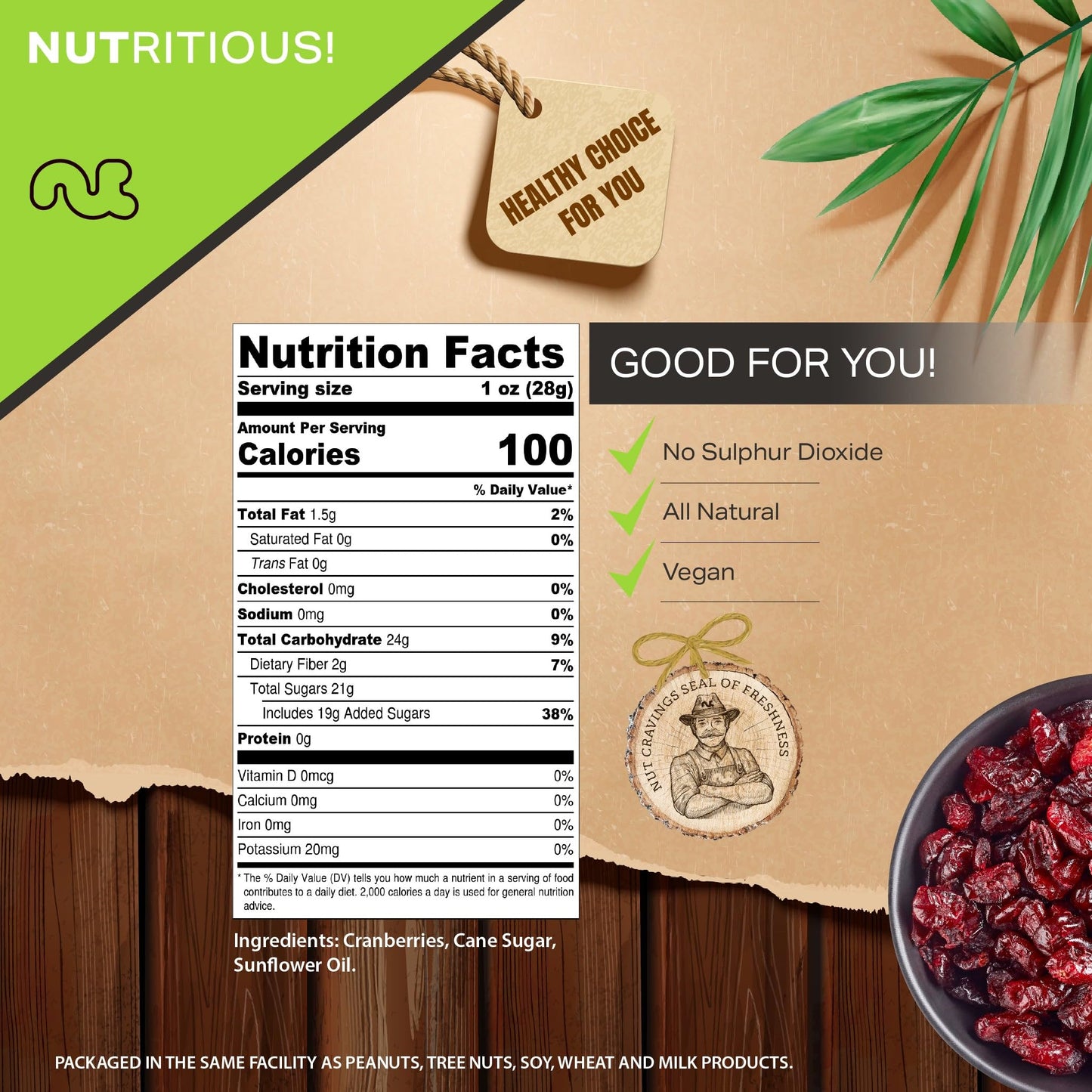 Nut Cravings Dry Fruits - Sun Dried Whole Cranberries, Lightly Sweetened (48Oz - 3 Lb) Packed Fresh In Resealable Bag - Sweet Sn