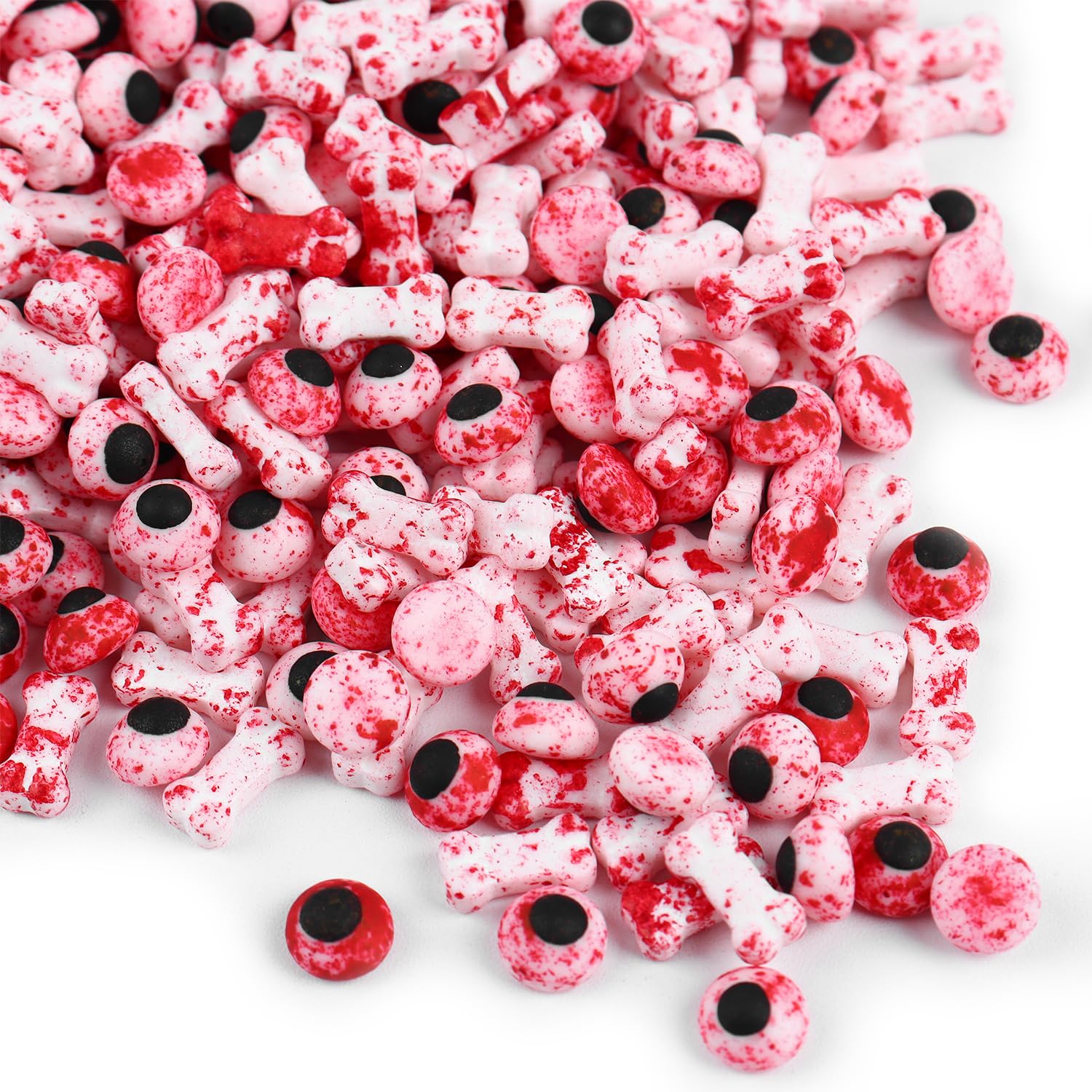 Bloody Eyeball Sprinkles for Cake Decorations Red Dog Bones Sprinkles Edible Candy Eyeball for Cupcake Topper Ice Cream Candy Co