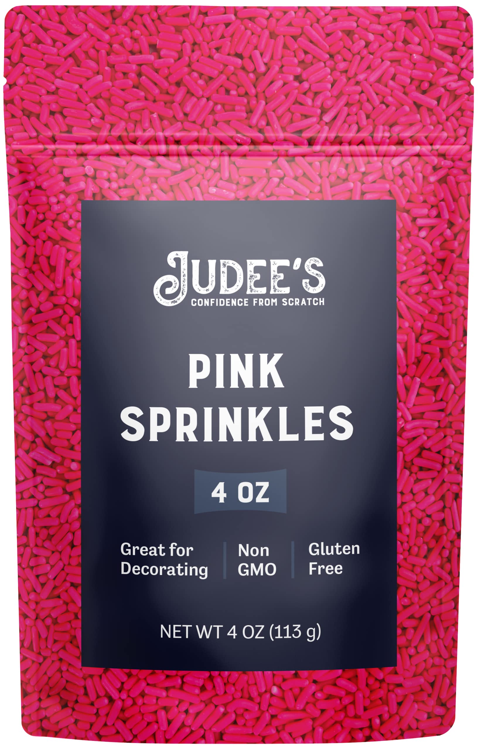 Judee'S Pink Sprinkles 4 Oz - Gluten-Free And Nut-Free - Brighten Up Your Baked Goods - Great For Cookie And Cake Decoration - U