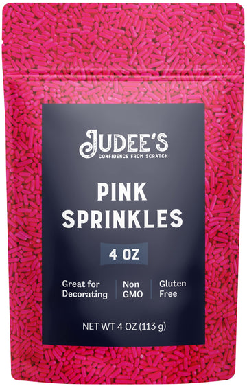 Judee'S Pink Sprinkles 4 Oz - Gluten-Free And Nut-Free - Brighten Up Your Baked Goods - Great For Cookie And Cake Decoration - U