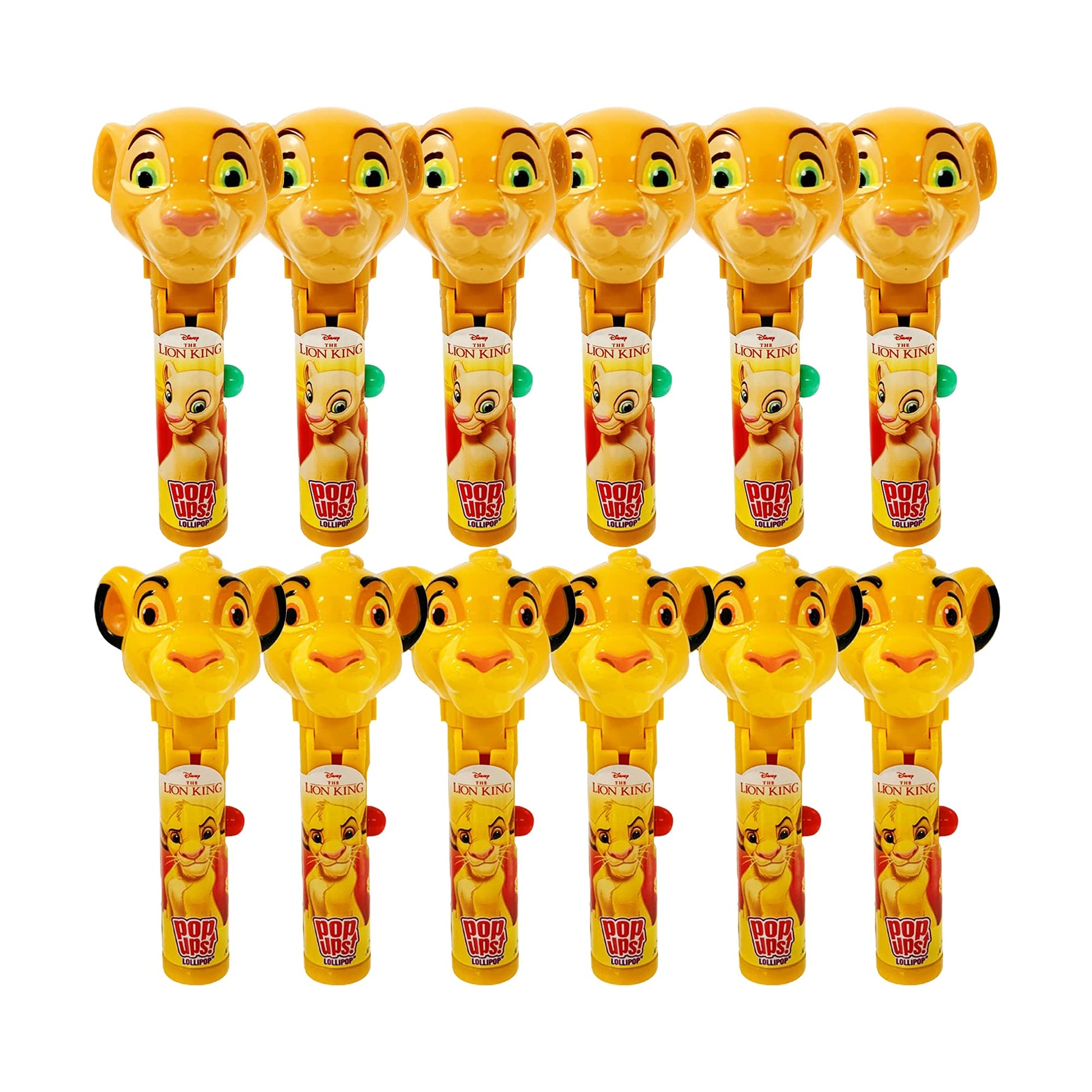 POPUPS! LOLLIPOP Lion King Lollipop Holder | Collectible Toy Case | Bulk Set of 12 with Lollipops Included