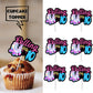 18Pcs Black Glitter Pink Roller Skates Dessert Cupcake Topper 80S 90S Retro Hip Hop Roller Skating Rolling Into 10 Theme Decor S