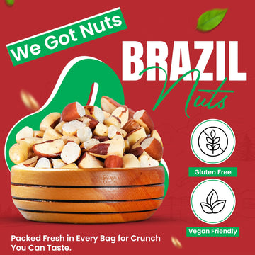 We Got Nuts, Roasted Salted Brazil Nuts, Whole, Shelled, 3 Lbs., Packed Fresh in a Resealable Bag, Gluten Free, Protein Rich, Ve