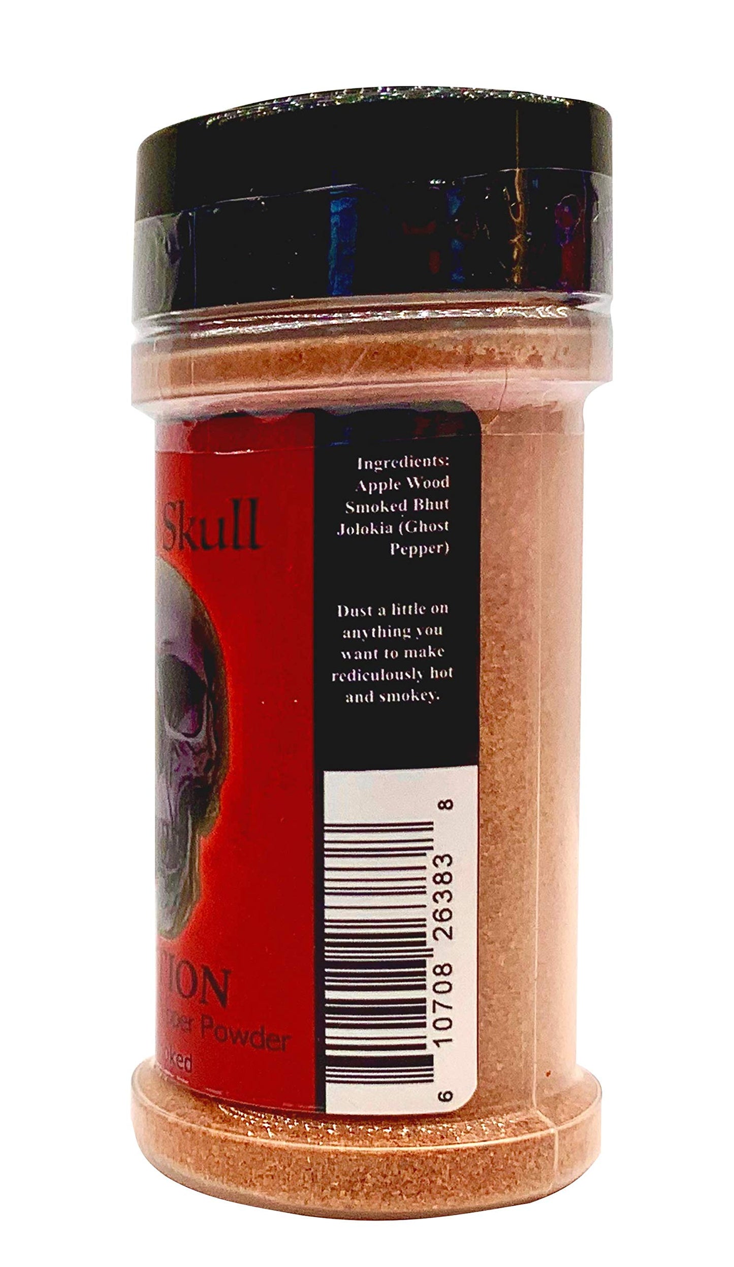 Wicked Tickle Black Skull Smoked Ghost Pepper Powder, 2 oz, Alumide