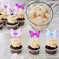 24Pcs Lively 3D Butterfly Cupcake Toppers Double Layer Butterfly Decorations For Girls Women'S Happy Birthday Wedding Party Cake