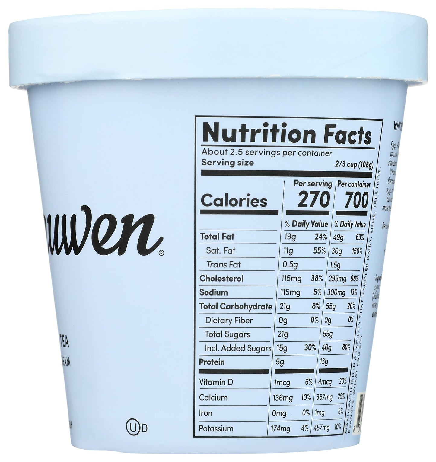 VAN LEEUWEN Earl Grey Ice Cream, 14 FZ
