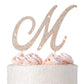 Crystal Creations Rose Gold Metal Letter M Cake Topper with Rhinestones - 1 Count
