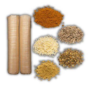 BEARDED BUTCHER DELUXE Pizza Bratwurst DIY Kit - Includes Seasoning, Cheese, Mushrooms, Jalapeños, 32mm Casings for 25 lbs of Meat