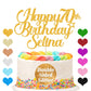 EDSG Personalized Birthday Cake Topper - Double-Sided Glitter, Customizable Name & Age, Gold Plastic Decoration