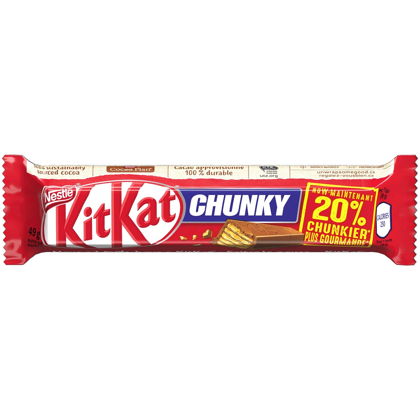 Nestle Kitkat Chunky Chocolate Bars Multipack, 4 X 49G, 196G/6.9 Oz, Imported From Canada}
