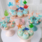 Gyufise 30Pcs Mermaid Cupcake Toppers Glitter Starfish Coral Mermaid Tail Cupcake Picks Octopus Seahorse Jellyfish Cake Decorati