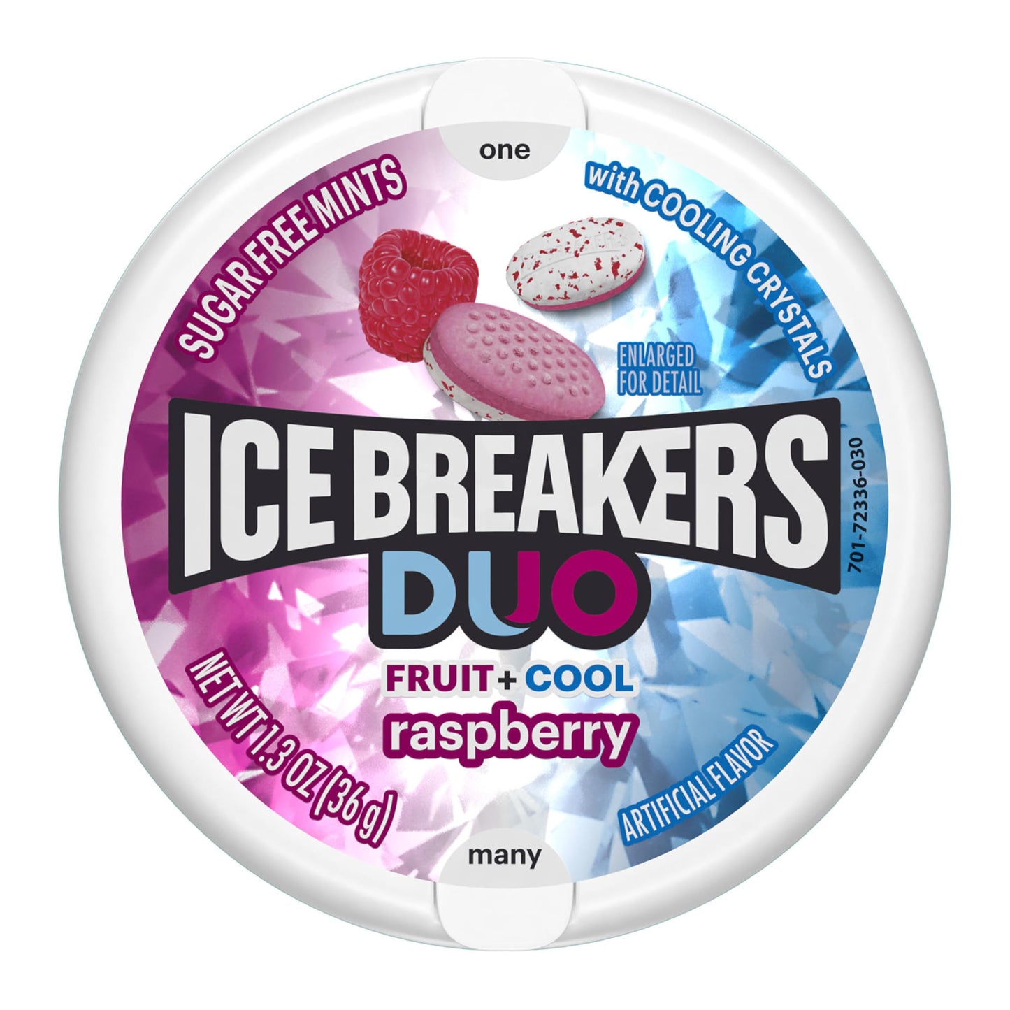 ICE BREAKERS Duo Fruit Plus Cool Raspberry Sugar Free Mints Tins, 1.3 oz (8 Count)