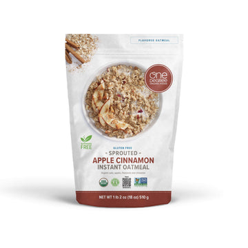 One Degree Organic Foods Sprouted Instant Oatmeal, Usda Organic, Non-Gmo, Vegan, And Gluten Free Instant Oatmeal (Apple Cinnamon, 6 Pack)