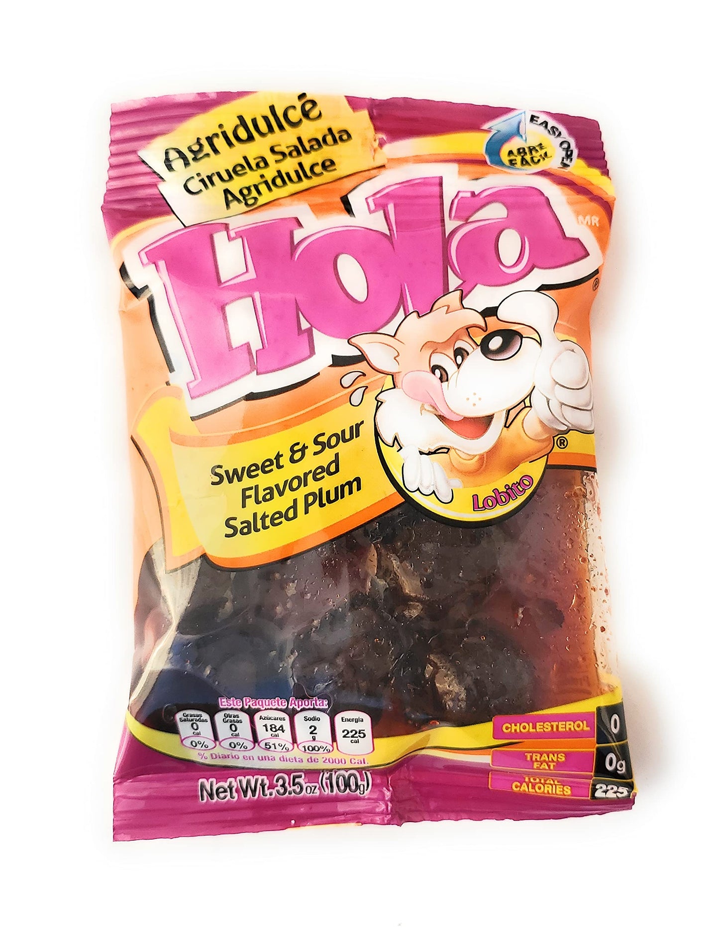 Salado Agriculce - Saladulces Hola Lobito - Sweet And Sour Flavored Salted Plums - 3.5 Oz - 3 Units