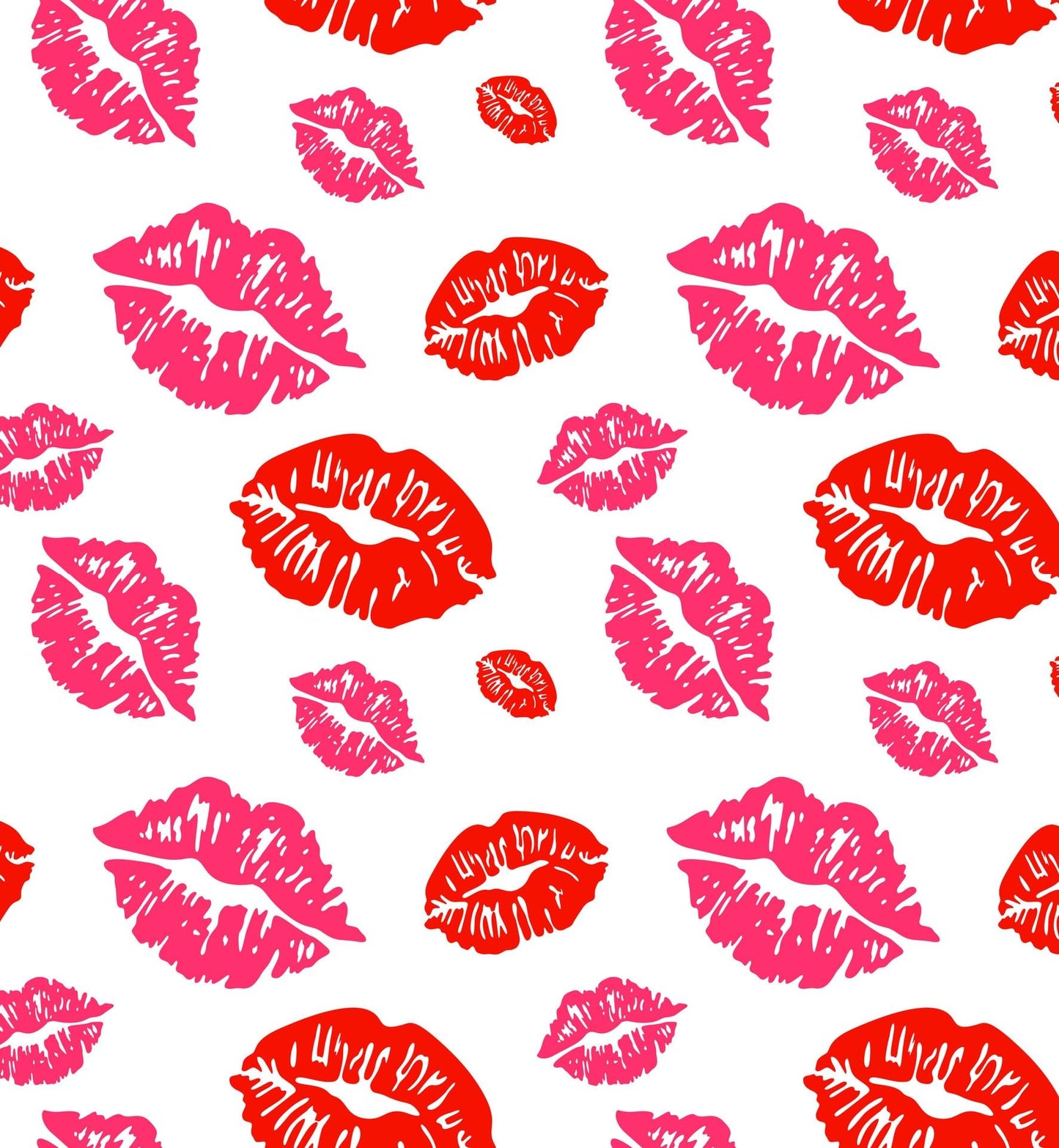 Red & Pink Lipstick Kiss Lips Pattern On Edible Image Chocolate Transfer Sheet. Apply To Your Custom Chocolate Treats