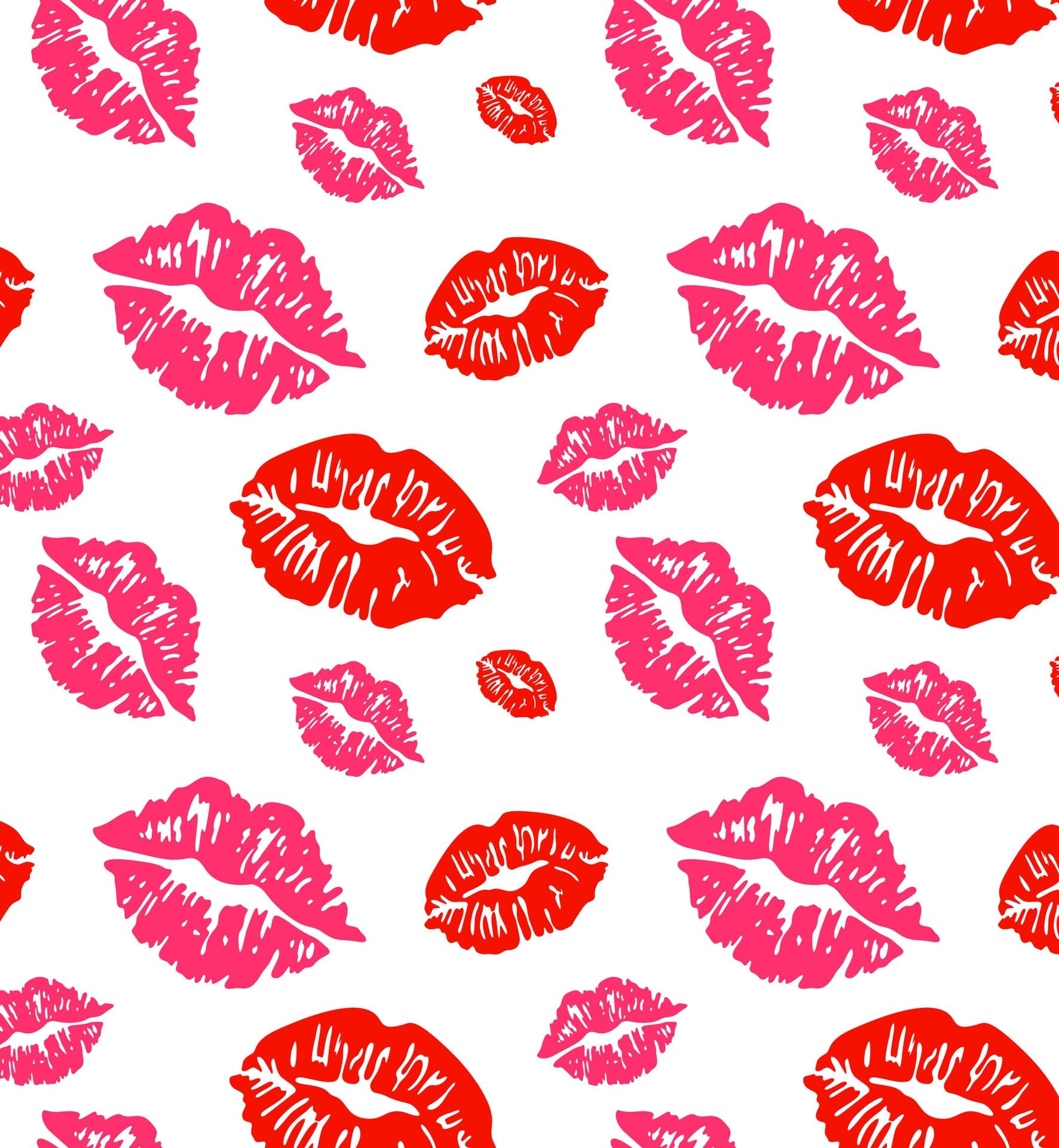 Red & Pink Lipstick Kiss Lips Pattern On Edible Image Chocolate Transfer Sheet. Apply To Your Custom Chocolate Treats