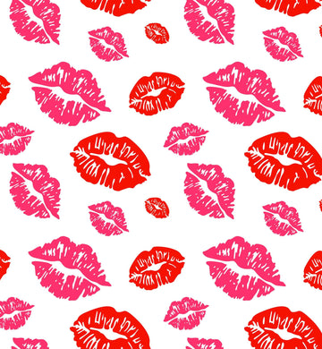 Red & Pink Lipstick Kiss Lips Pattern On Edible Image Chocolate Transfer Sheet. Apply To Your Custom Chocolate Treats