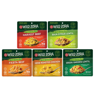 Wild Zora Organic Quinoa Bowls - Quick Prepared Meals, Instant Tasty Bowls, Pantry Staples Gluten-Free Meal With Lentils Plus 10