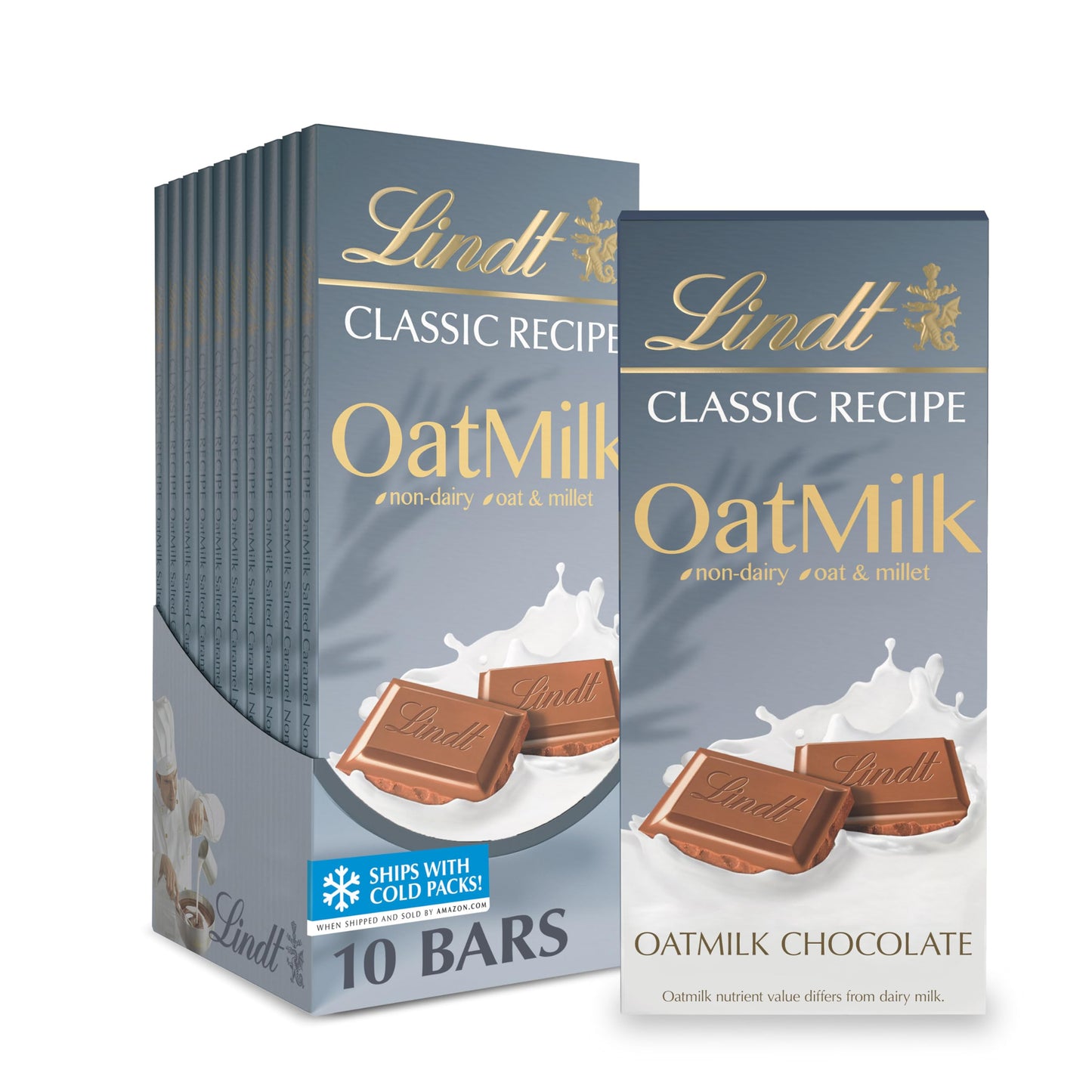 Lindt Non-Dairy OatMilk Easter Chocolate Candy Bar, 10 Pack, 3.5 oz.