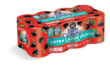 Early California Extra Large Ripe Pitted Olives, 6 oz Cans, Pack of 8, Black Ripe