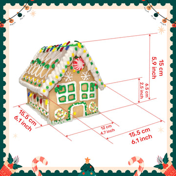 Sarah'S Candy Factory Gingerbread Cookie House Kit - 2 Lbs - Easy To Decorate - Includes Everything Needed To Assemble And Decor