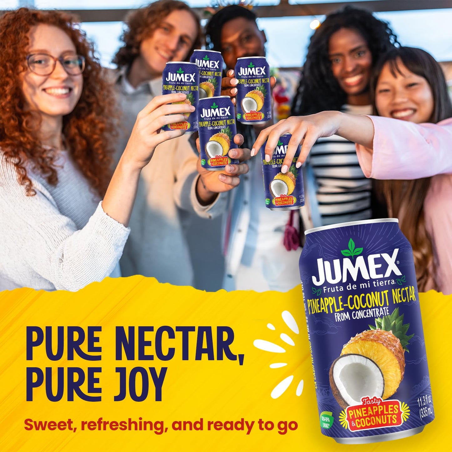 Jumex Pineapple-Coconut Nectar | Recyclable Can with Non-BPA Lining | 11.3 Fl Oz | Pack of 24