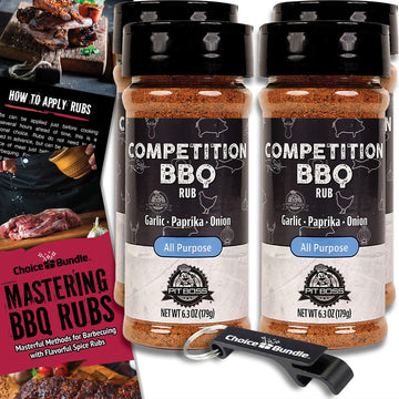 Pit Boss BBQ All Purpose Seasoning Spice & Rub 4 Pack Bundle - 25.2 oz Total, Includes Guide & Keychain Opener