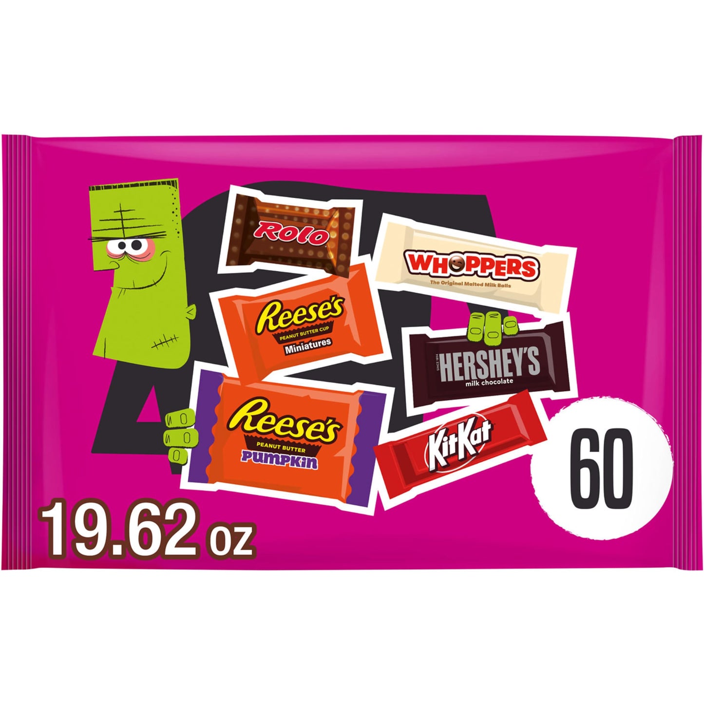 HERSHEYS Assorted Flavored  Halloween Candy Bag  19.62 oz (60 Pieces)
