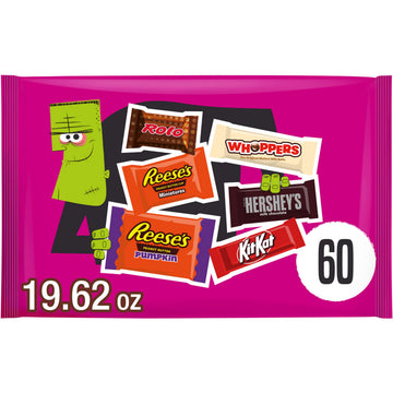 HERSHEYS Assorted Flavored  Halloween Candy Bag  19.62 oz (60 Pieces)